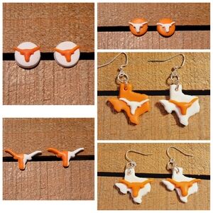 Handmade Texas Gameday Clay Earrings